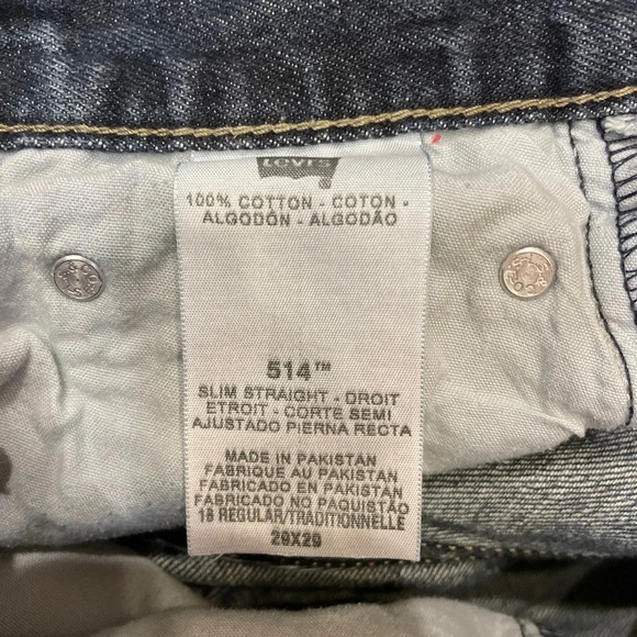 Levi’s Red Tab 514 Slim Straight Boys 18 Regular 29x29 - Picture 5 of 6